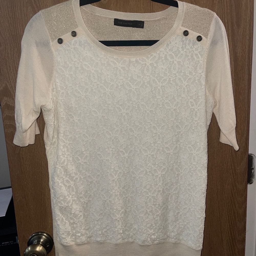 Cream lace blouse by the limited